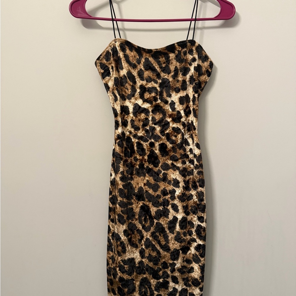Windsor - Leopard-Print Mini Slip Dress in Brown and Black